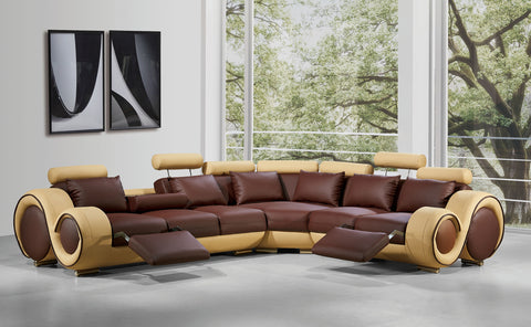 Image of HomeRoots 31" Bonded Leather And Wood Sectional Sofa 283153