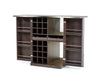 HomeRoots 47" Brown Oak Veneer And Leatherette Wine Cabinet 284412