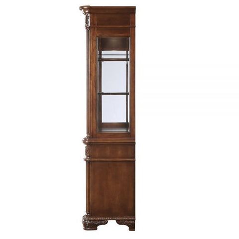 Image of HomeRoots 21" Brown Solid Wood Frame Dining Hutch With Three Shelves And Six Drawers  346970