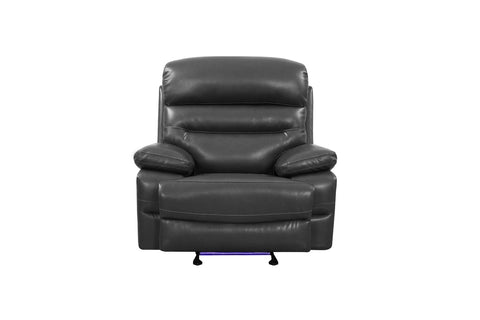 Image of HomeRoots 43" Grey Faux Leather Power Recliner Chair 366318