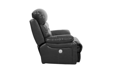 HomeRoots 43" Grey Faux Leather Power Recliner Chair 366318