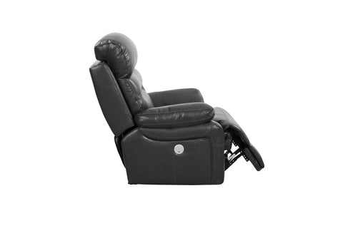 Image of HomeRoots 43" Grey Faux Leather Power Recliner Chair 366318