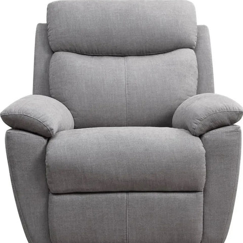 Image of HomeRoots 35" Light Gray Fabric Power Recliner With USB 374131