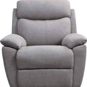 HomeRoots 35" Light Gray Fabric Power Recliner With USB 374131