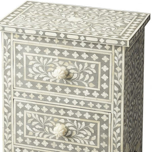 HomeRoots Vivienne Grey Bone Inlay Accent Chest 389723