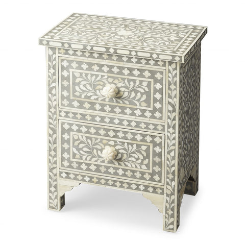 Image of HomeRoots Vivienne Grey Bone Inlay Accent Chest 389723