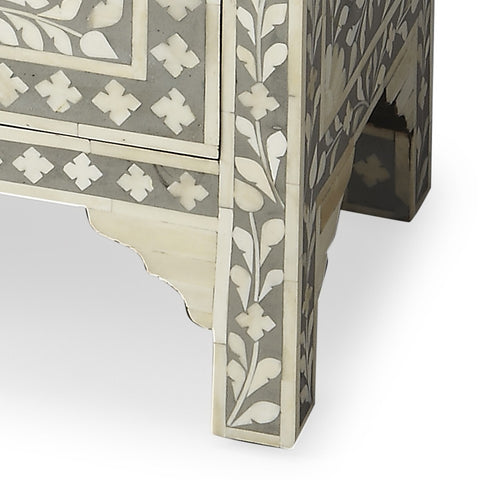 Image of HomeRoots Vivienne Grey Bone Inlay Accent Chest 389723