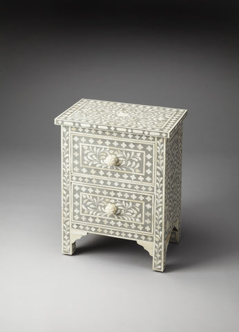 Image of HomeRoots Vivienne Grey Bone Inlay Accent Chest 389723