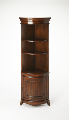 Image of HomeRoots Traditional Cherry Corner Cabinet 389731