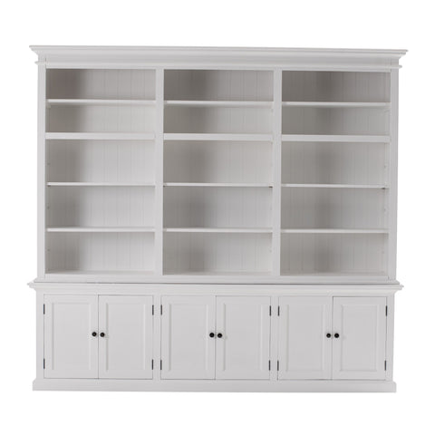 Image of HomeRoots 71" White Solid Wood Frame Dining Hutch With Multiple Shelves And Three Drawers 397128