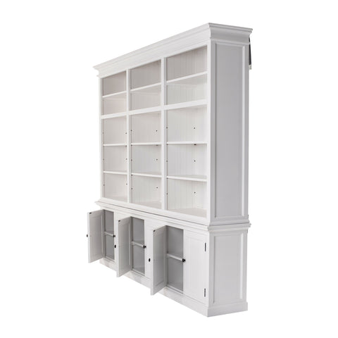 Image of HomeRoots 71" White Solid Wood Frame Dining Hutch With Multiple Shelves And Three Drawers 397128