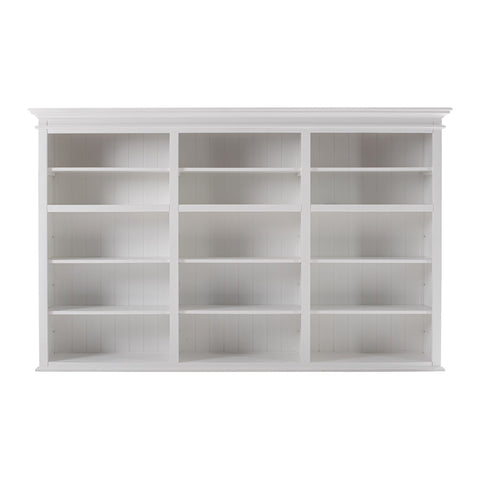 Image of HomeRoots 71" White Solid Wood Frame Dining Hutch With Multiple Shelves And Three Drawers 397128