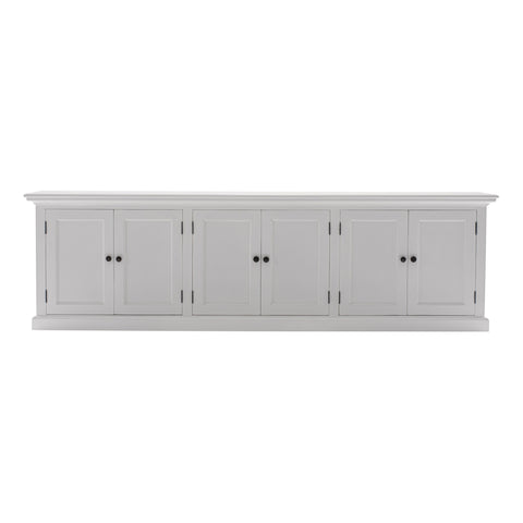 Image of HomeRoots 71" White Solid Wood Frame Dining Hutch With Multiple Shelves And Three Drawers 397128