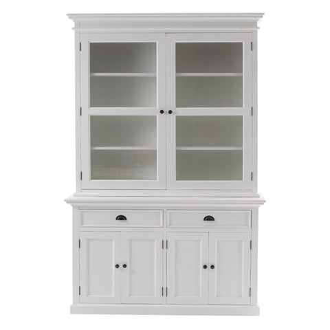 Image of HomeRoots 57" White Solid Wood Frame Dining Hutch With Twelve Shelves And Two Drawers 397834