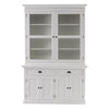 HomeRoots 57" White Solid Wood Frame Dining Hutch With Twelve Shelves And Two Drawers 397834