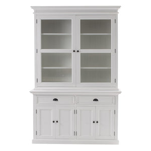 HomeRoots 57" White Solid Wood Frame Dining Hutch With Twelve Shelves And Two Drawers 397834