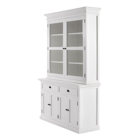 Image of HomeRoots 57" White Solid Wood Frame Dining Hutch With Twelve Shelves And Two Drawers 397834