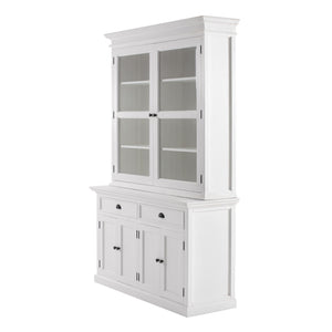 HomeRoots 57" White Solid Wood Frame Dining Hutch With Twelve Shelves And Two Drawers 397834