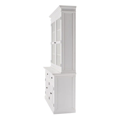 Image of HomeRoots 57" White Solid Wood Frame Dining Hutch With Twelve Shelves And Two Drawers 397834