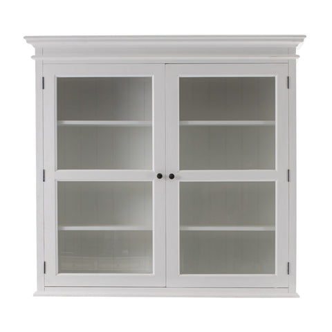 Image of HomeRoots 57" White Solid Wood Frame Dining Hutch With Twelve Shelves And Two Drawers 397834