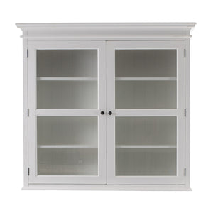 HomeRoots 57" White Solid Wood Frame Dining Hutch With Twelve Shelves And Two Drawers 397834