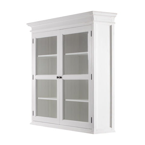 Image of HomeRoots 57" White Solid Wood Frame Dining Hutch With Twelve Shelves And Two Drawers 397834