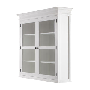 HomeRoots 57" White Solid Wood Frame Dining Hutch With Twelve Shelves And Two Drawers 397834