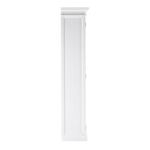 Image of HomeRoots Classic White and Glass Double Door Storage Cabinet 397837