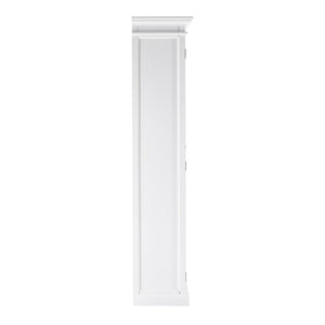 HomeRoots Classic White and Glass Double Door Storage Cabinet 397837