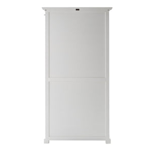 HomeRoots Classic White and Glass Double Door Storage Cabinet 397837