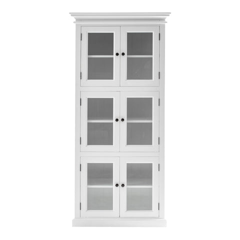 Image of HomeRoots 35" White Solid Wood Frame Standard Accent Cabinet With Six Shelves 397839