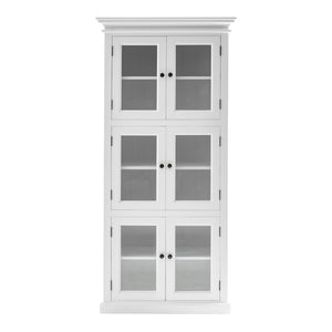 HomeRoots 35" White Solid Wood Frame Standard Accent Cabinet With Six Shelves 397839