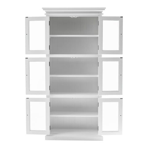 Image of HomeRoots 35" White Solid Wood Frame Standard Accent Cabinet With Six Shelves 397839