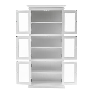 HomeRoots 35" White Solid Wood Frame Standard Accent Cabinet With Six Shelves 397839