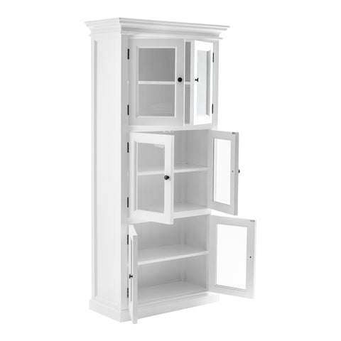 Image of HomeRoots 35" White Solid Wood Frame Standard Accent Cabinet With Six Shelves 397839