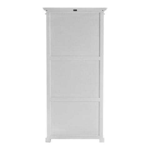 Image of HomeRoots 35" White Solid Wood Frame Standard Accent Cabinet With Six Shelves 397839