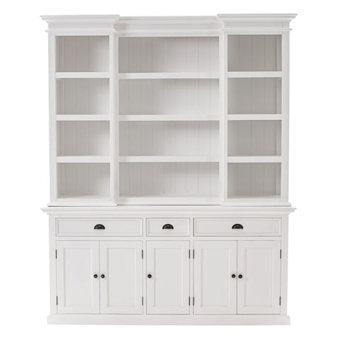 Image of HomeRoots 71" White Dining Hutch With Twelve Shelves And Three Drawers 397842