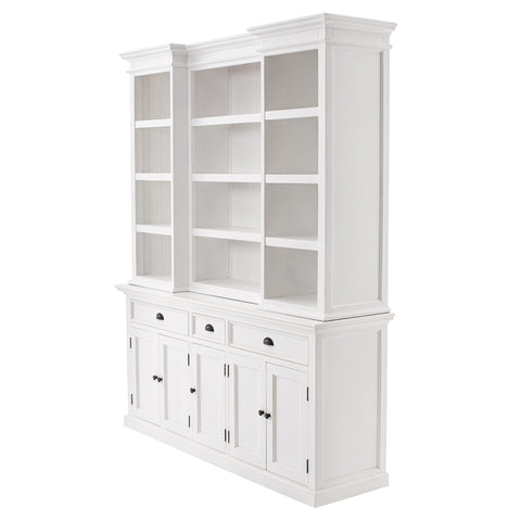 Image of HomeRoots 71" White Dining Hutch With Twelve Shelves And Three Drawers 397842