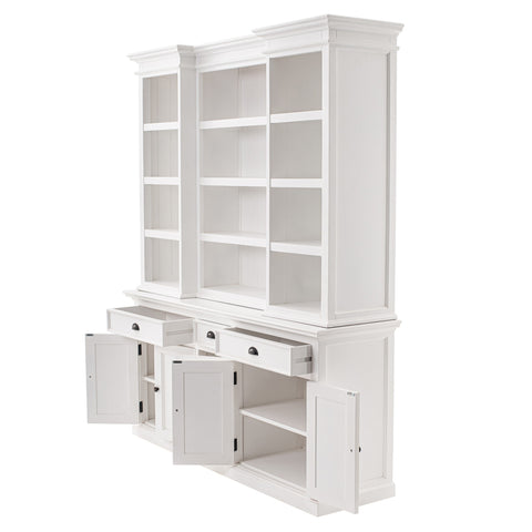 Image of HomeRoots 71" White Dining Hutch With Twelve Shelves And Three Drawers 397842