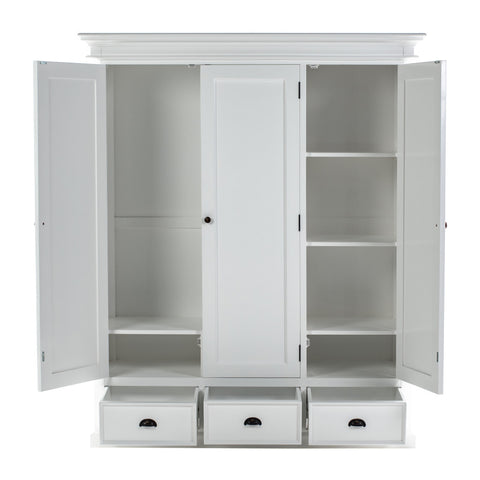 Image of HomeRoots 62" Off White Solid Wood Frame Standard Curio Cabinet With Six Shelves 523199