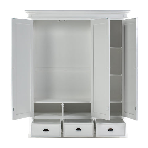 Image of HomeRoots 62" Off White Solid Wood Frame Standard Curio Cabinet With Six Shelves 523199