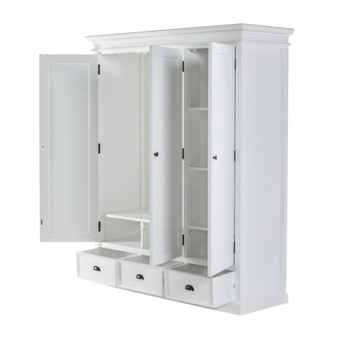 Image of HomeRoots 62" Off White Solid Wood Frame Standard Curio Cabinet With Six Shelves 523199