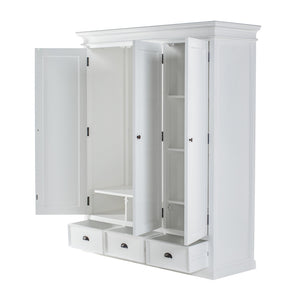 HomeRoots 62" Off White Solid Wood Frame Standard Curio Cabinet With Six Shelves 523199