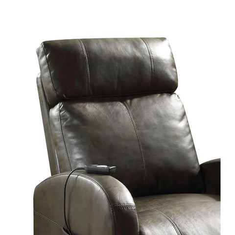 Image of Benzara Faux Leather Recliner Chair With Power Lift And Side Pocket, Dark Brown - BM154310