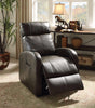 Benzara Faux Leather Recliner Chair With Power Lift And Side Pocket, Dark Brown - BM154310