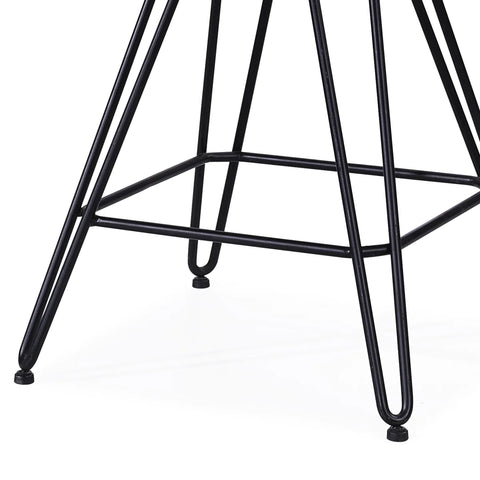 Image of Benzara Leather Counter Height Stool With Metal Hairpin Legs, Set Of 2, Taupe Brown And Black - BM187623