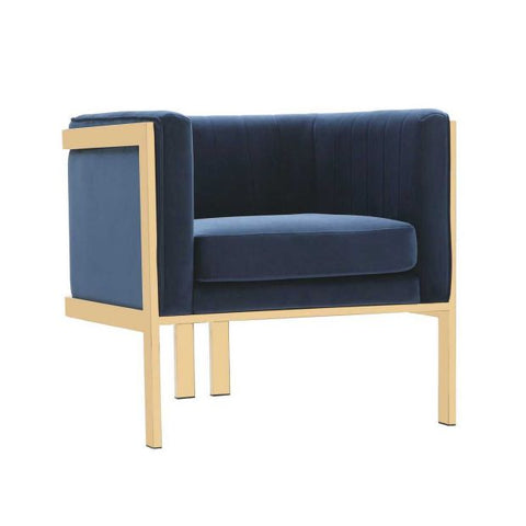 Image of Manhattan Comfort Paramount and Polished Brass Velvet Accent Armchair