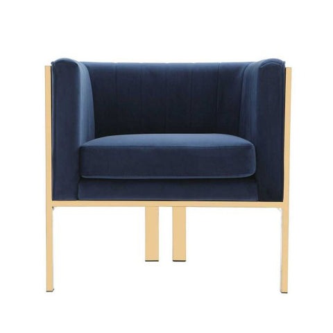 Image of Manhattan Comfort Paramount and Polished Brass Velvet Accent Armchair