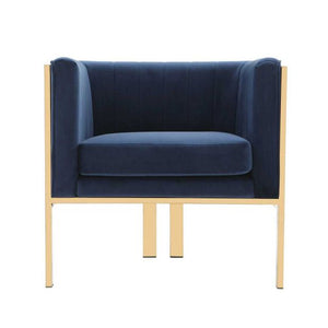 Manhattan Comfort Paramount and Polished Brass Velvet Accent Armchair