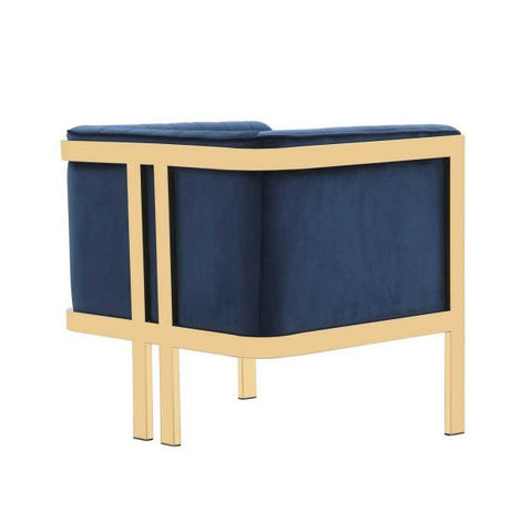 Image of Manhattan Comfort Paramount and Polished Brass Velvet Accent Armchair